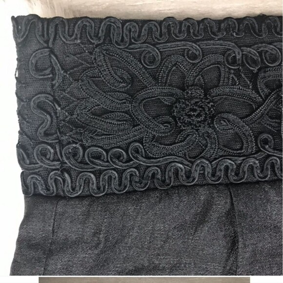 Sue Wong Crochet Lace Black Satin Dress Bubble Pleated 4 - Picture 4 of 6